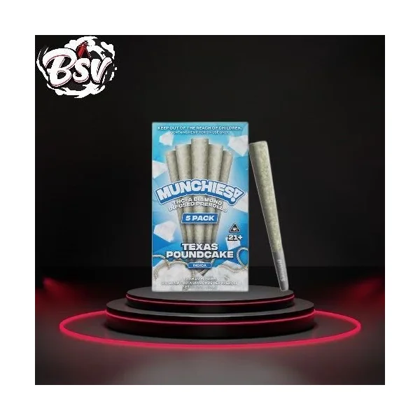 Munchies THC-A Pre-Rolls 5pk Texas Pound Cake