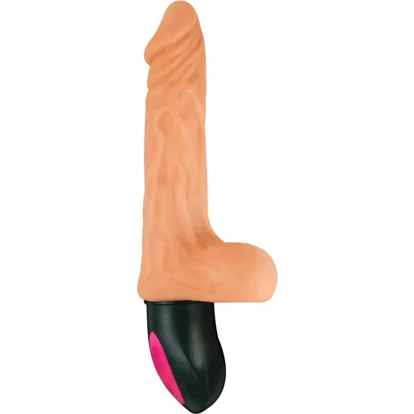 Natural Realskin Hot Cock #2 Rechargeable Warming Vibrator 6.5in – Vanilla