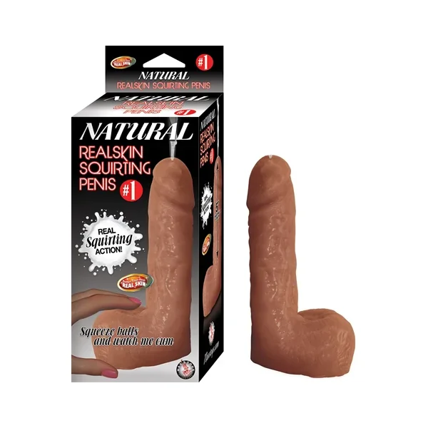 Natural Realskin Squrting Penis #1-Brown