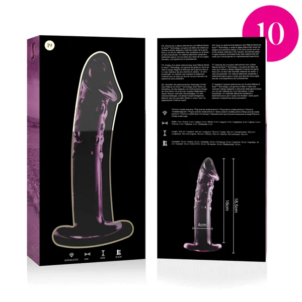 NEBULA SERIES BY IBIZA - MODEL 19 DILDO BOROSILICATE GLASS CLEAR 18.5 CM -O- 4 CM