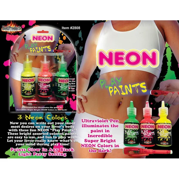 NEON BODY PAINTS 3PK CARDED