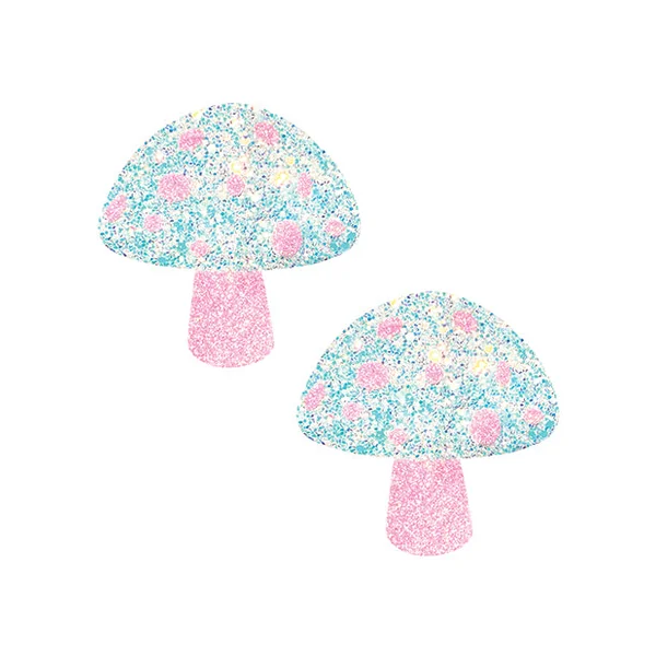 Neva Nude Black Light Glitter Shroom Pasties - Pink/White O/S