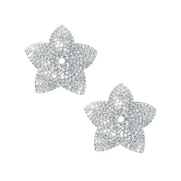 Neva Nude Burstin Blooms Crystal Jewel Reusable Silicone Nipple Pasties - Clear O-s