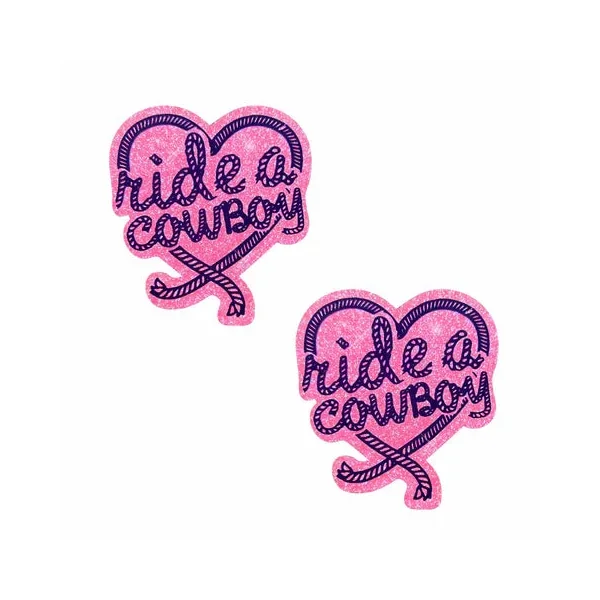 Neva Nude-Ride A CowBoy Pink Glitter Pasties