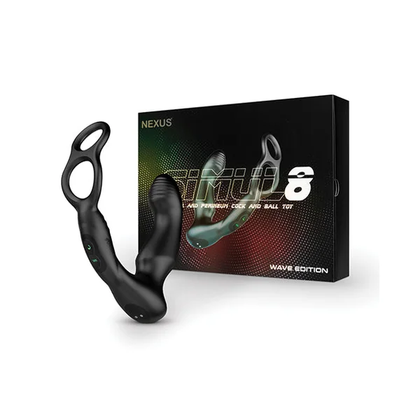 Nexus Simul8 Wave Dual Cock Ring Prostate Massage - Black