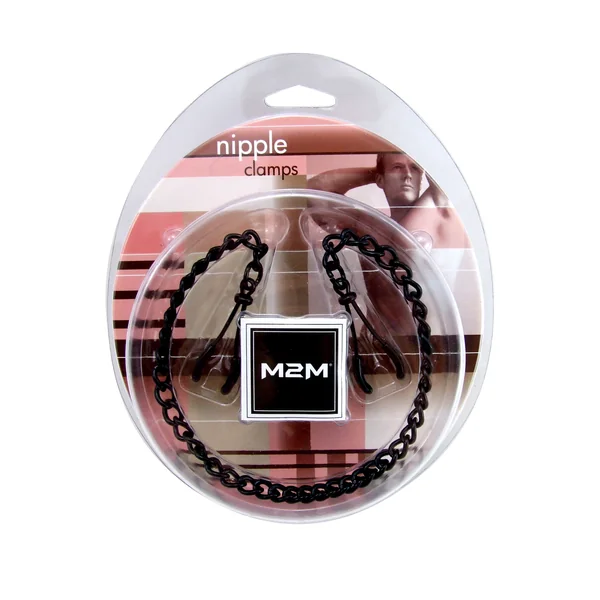 NIPPLE CLAMP WIDE TWEEZER W/CHAIN BLACK