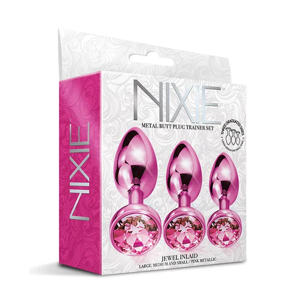 Nixie Metal Butt Plug Trainer Set W/inlaid Jewel
