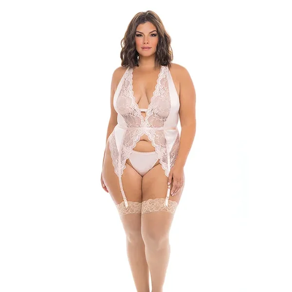 Noah Soft Cup Merrywidow W/garter Straps & G-string Peach Whip