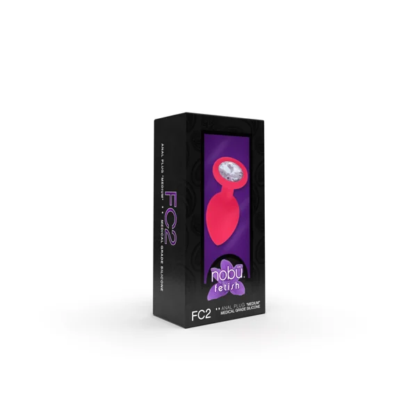 Nobü Fetish – FC2 Medium Silicone Plug with Jewel – Fuchsia