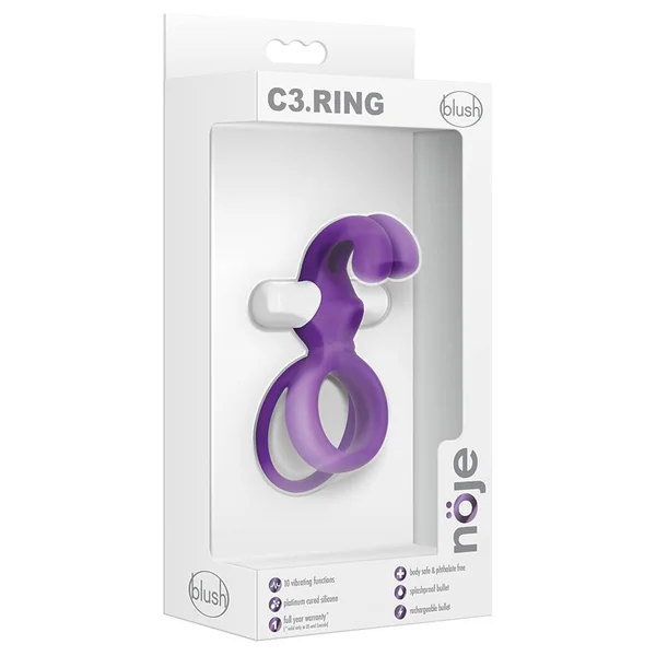 Noje C3 Iris Rechargeable Vibrating Penis Ring - Made with Puria Silicone