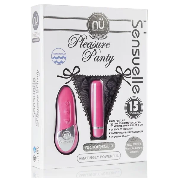 Nu Sensuelle Pleasure Panty Bullet w/Remote Control 15 Function – Pink