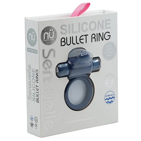Nu Sensuelle Silicone Bullet Ring - Navy