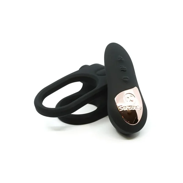 Nu Sensuelle Silicone Bullet Ring XLR8 Rechargeable Vibrating Cock Ring with Remote Control – Black