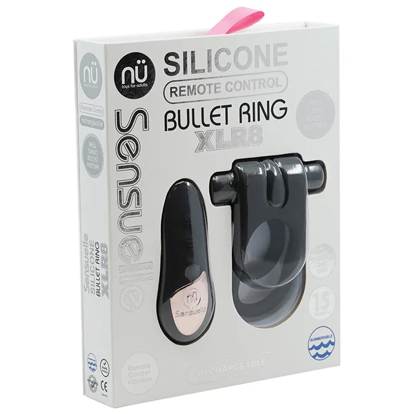 Nu Sensuelle Silicone Remote Control Bullet Ring XLR8 - Black