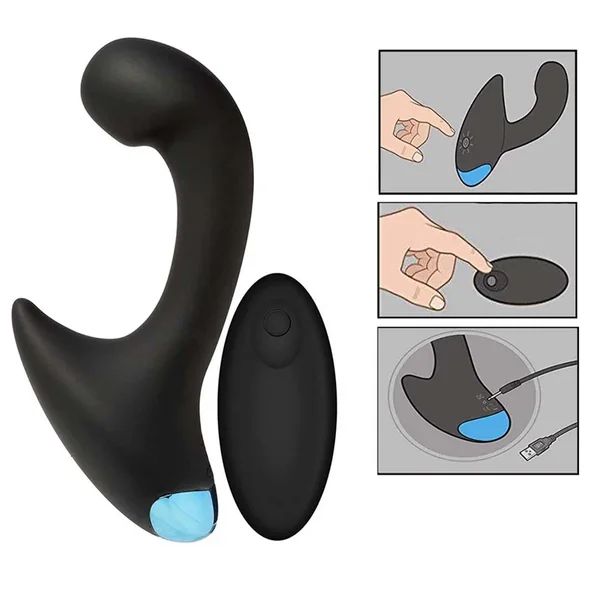 OptiMale P-Curve Remote Control Rechargeable Silicone Prostate Massager 5.5 Inch