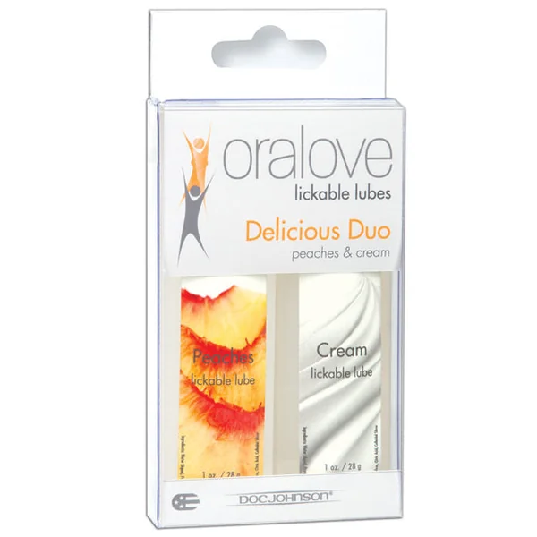 Oralove Delicious Duo Flavored Lube - Peaches & Cream