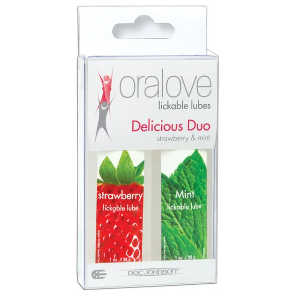 Oralove Delicious Duo Flavored Lube - Strawberry & Mint