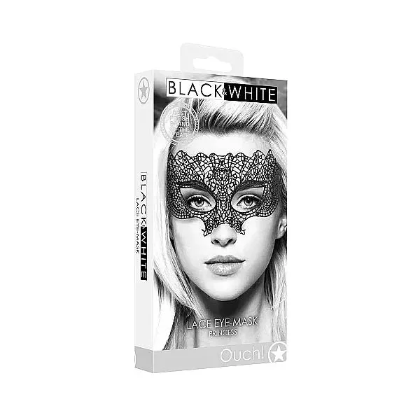 Ouch Black & White Lace Eye Mask Princess by Shots