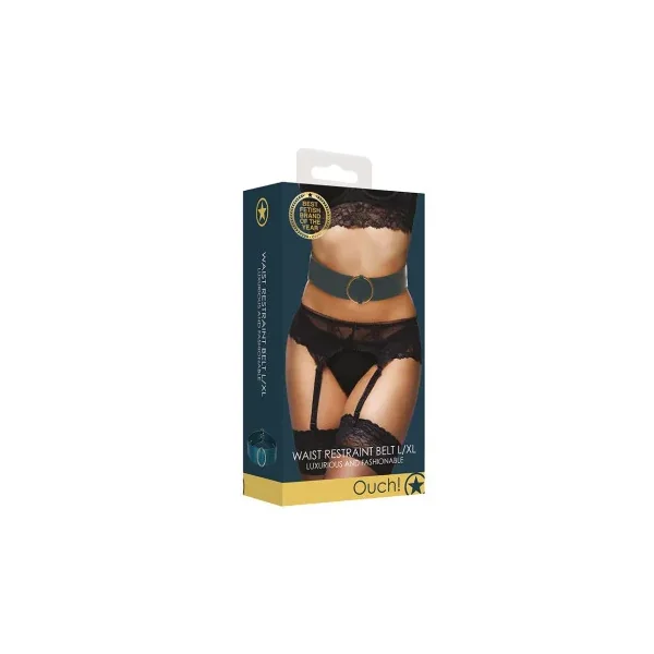 Ouch! Halo Ringed Waist Restraint Belt, Green, Large/XL