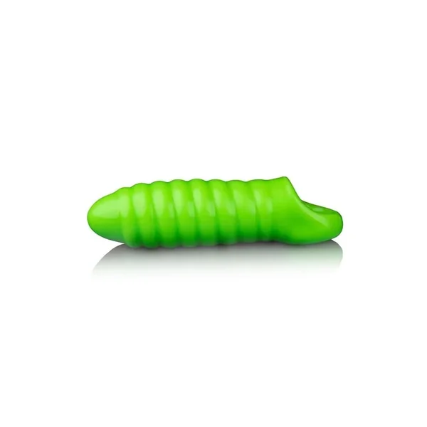 Ouch! Swirl Thick Stretchy Penis Sleeve Glow in the Dark – Green