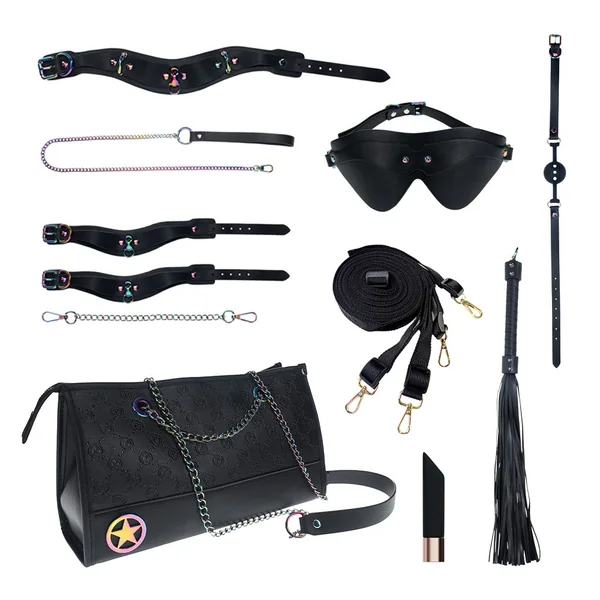 Ouch! Venice Faux Leather & Rainbow Neochrome BDSM Kit Handbag