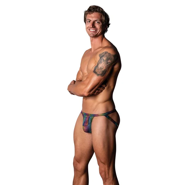 Pack & Play Jock w/Front Condom Pocket – Rainbow S/M
