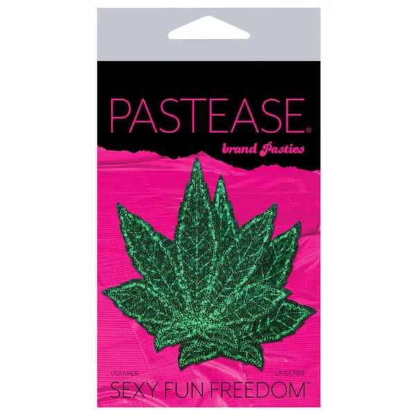 Pastease Premium Glitter Marijuana Leafs - Green O-s