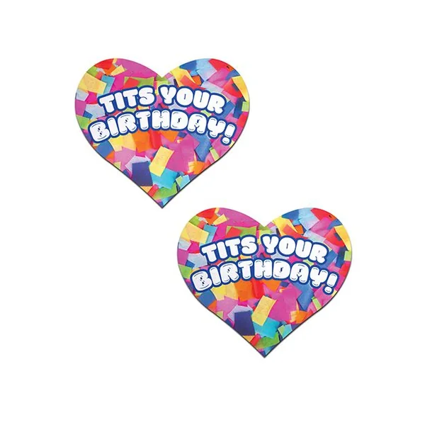 Pastease Tits Your Birthday! Heart Pasties