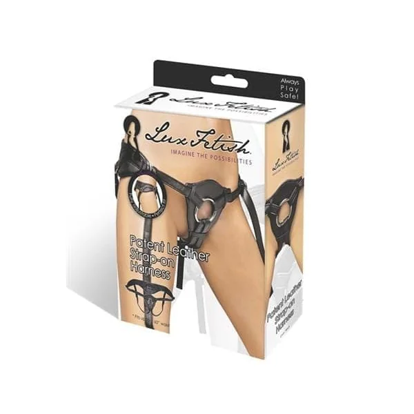 Patent Leather Strap-on Harness - Black