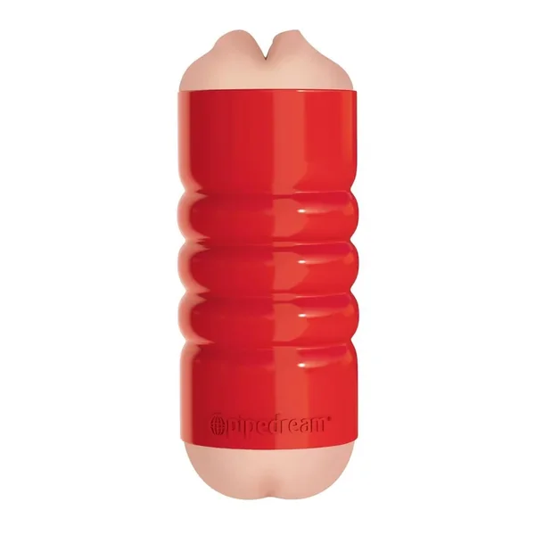 PDX Tight Grip Mouth and Ass Masturbator Red