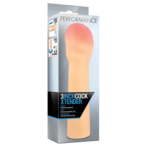 Performance Beige Cock Xtender: 3-Inch Penis Extender - Made with Ultra Soft X5 Plus & Sensa Feel Realistic Technology