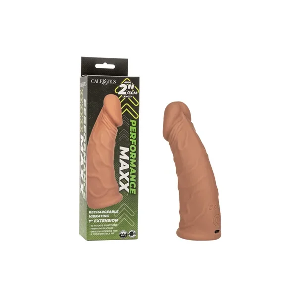 Performance Maxx™ Rechargeable Vibrating Extension 7″” – Brown