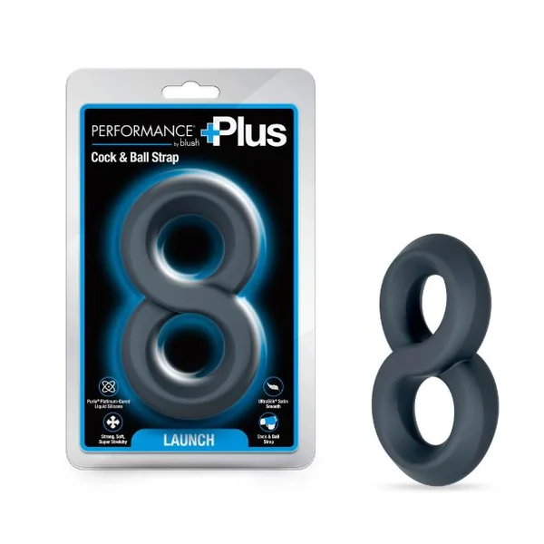PERFORMANCE PLUS LAUNCH DOUBLE STRAP COCK&BALL RING BLACK