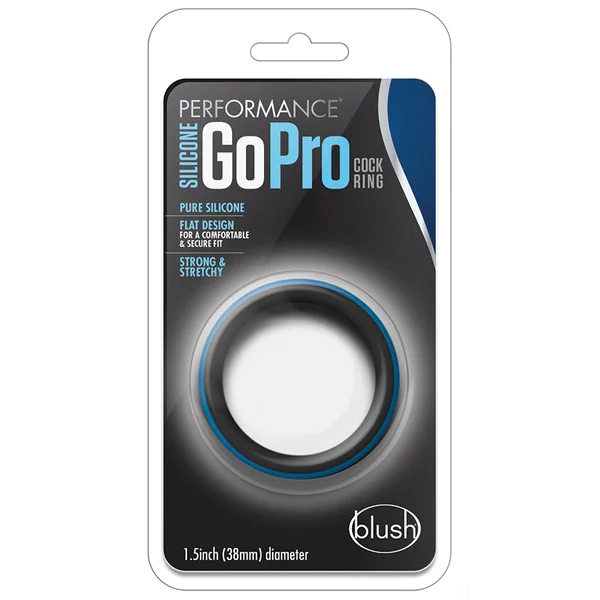 Performance Pro: Blue & Black Penis Ring - Made with Puria Silicone