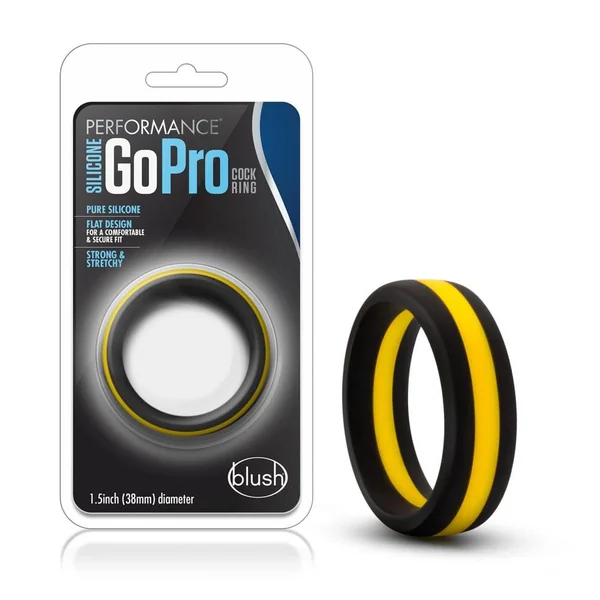 Performance - Silicone Go Pro Cock Ring - Black-gold-black