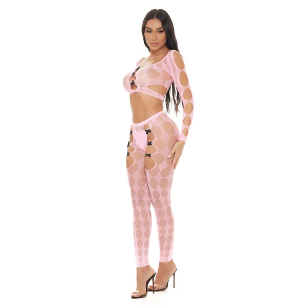 Pink Lipstick – 2pc Set Tongue Twisted Leggings – Pink