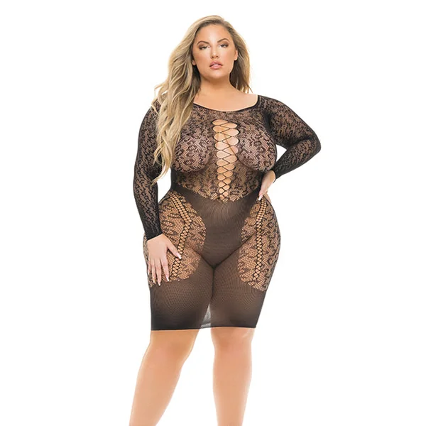 Pink Lipstick Animal Inside Chemise Black Qn