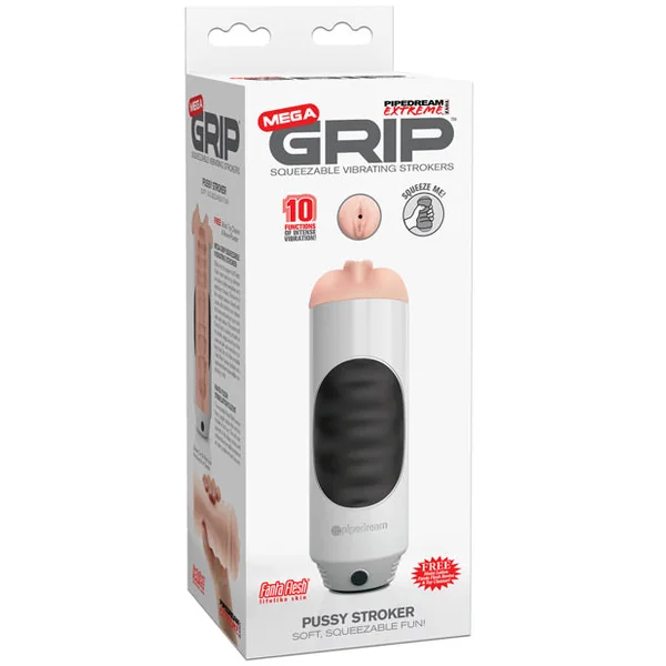 Pipedream Extreme Toyz Mega Grip Squeezable Vibrating Strokers - Pussy
