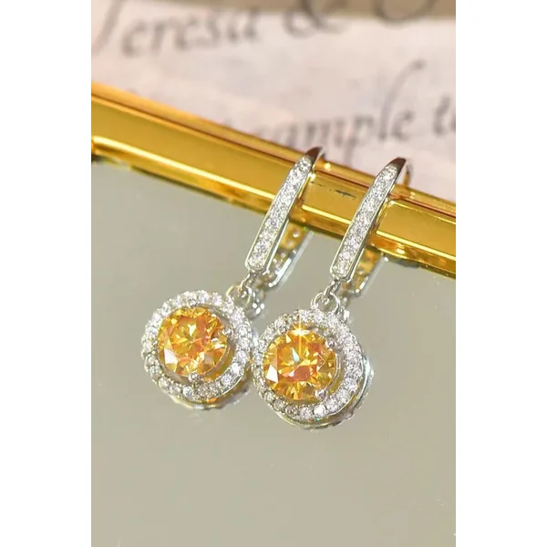Platinum-Plated 2 Carat Moissanite Drop Earrings