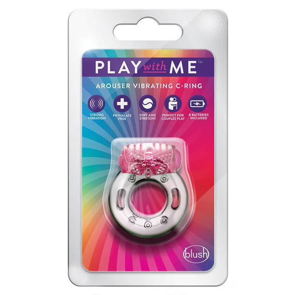Play With Me Arouser Pink Vibrating Penis Ring