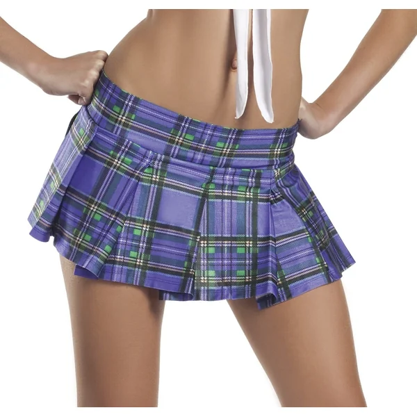 Plum Pleated School Girl Skirt - Medium- Large