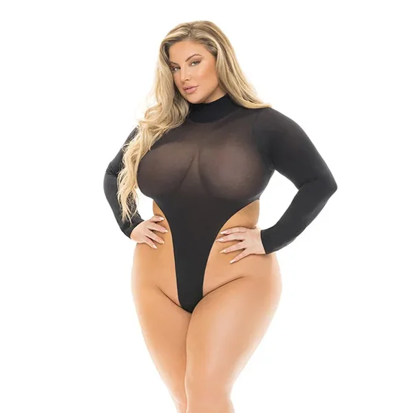 Plus Size Pink Lipstick High AF Black Bodysuit