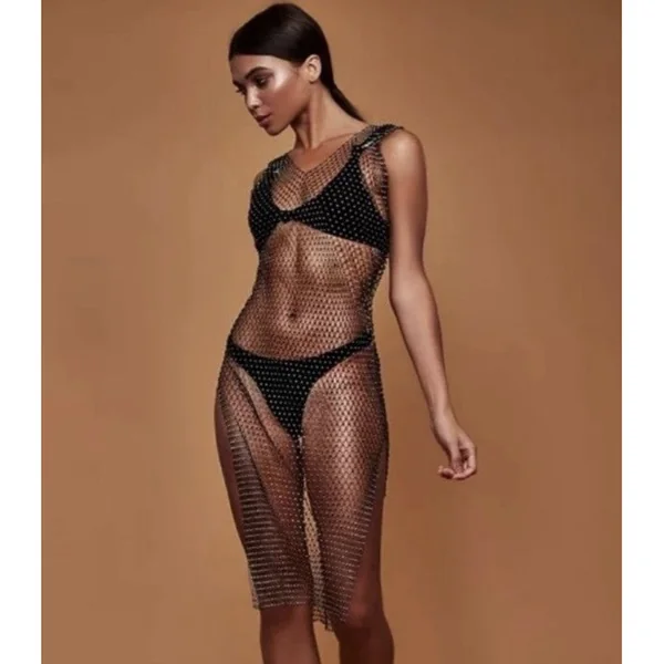 Poison Rose Diamante Net Dress