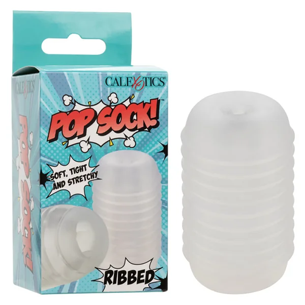 Pop Sock – Ribbed Masturbator – Clear