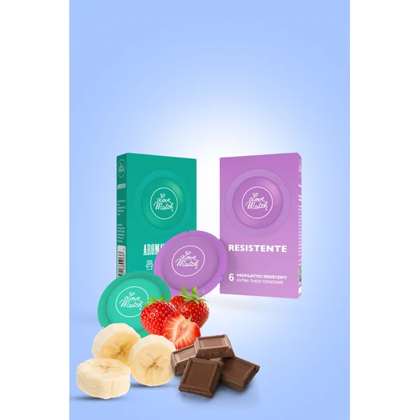 Preservativi LoveMatch Resistente + Aromatizzato - 12 pezzi