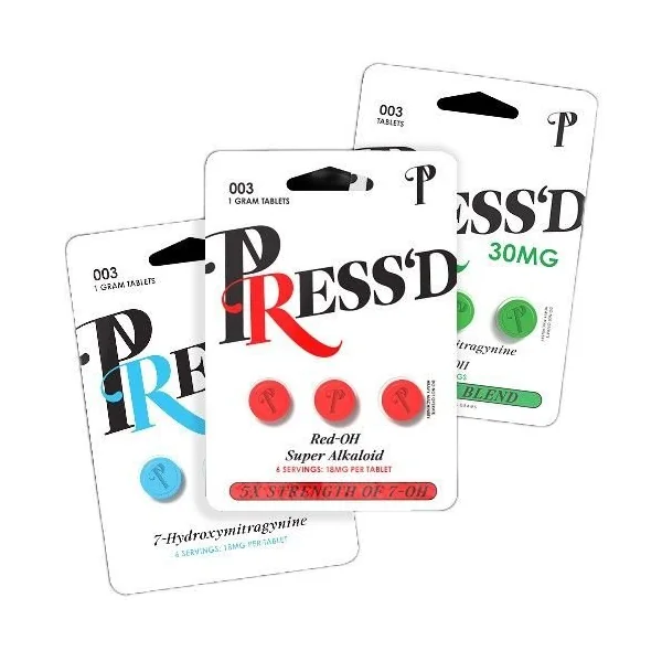 Pressed &-Hydroxy Kratom Tablets Blue Oh 3ct