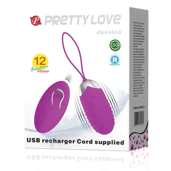Pretty Love Jessica 12 Function Egg Vibrator – Fuchsia