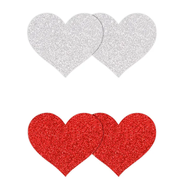 Pretty Pasties Glitter Heart Adhesive Nipple Pasties 2-Pack
