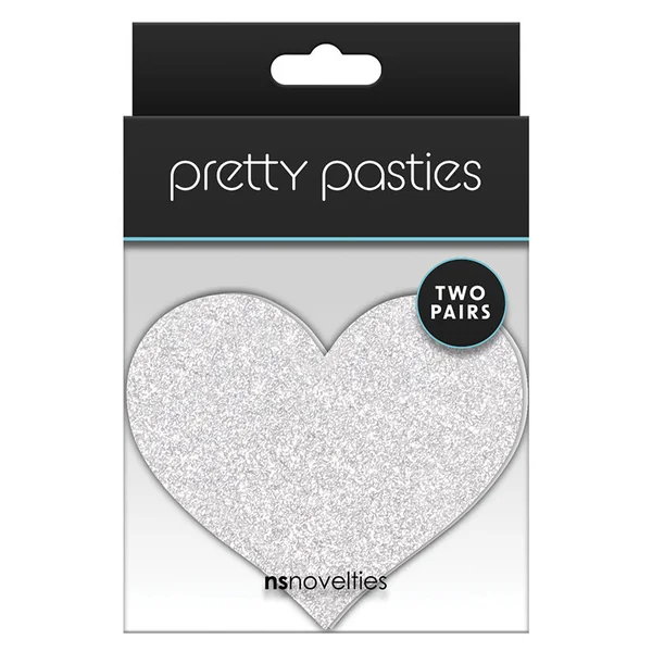 Pretty Pasties Glitter Hearts - Red/Silver (2 Pack)