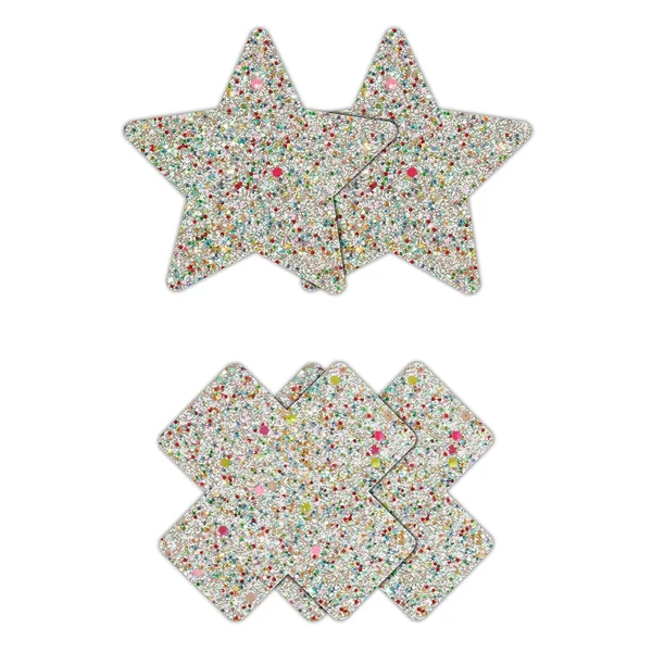 Pretty Pasties Glow In The Dark Glitter Star & Cross Nipple Pasties